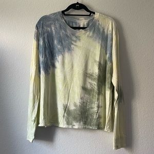 Outdoor Voices Long Sleeve Blue/Green Tie Dye Tee